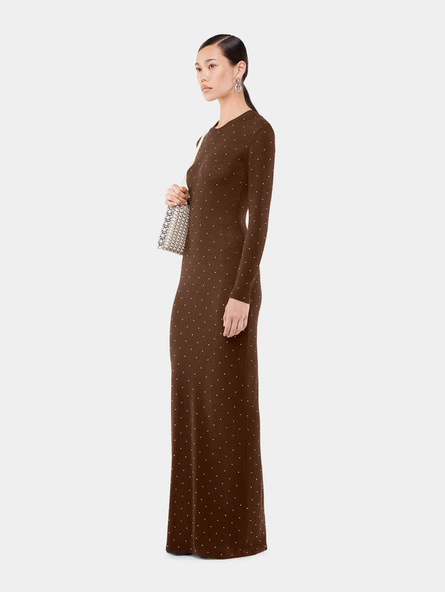Long second-skin dress in wool - Image 3