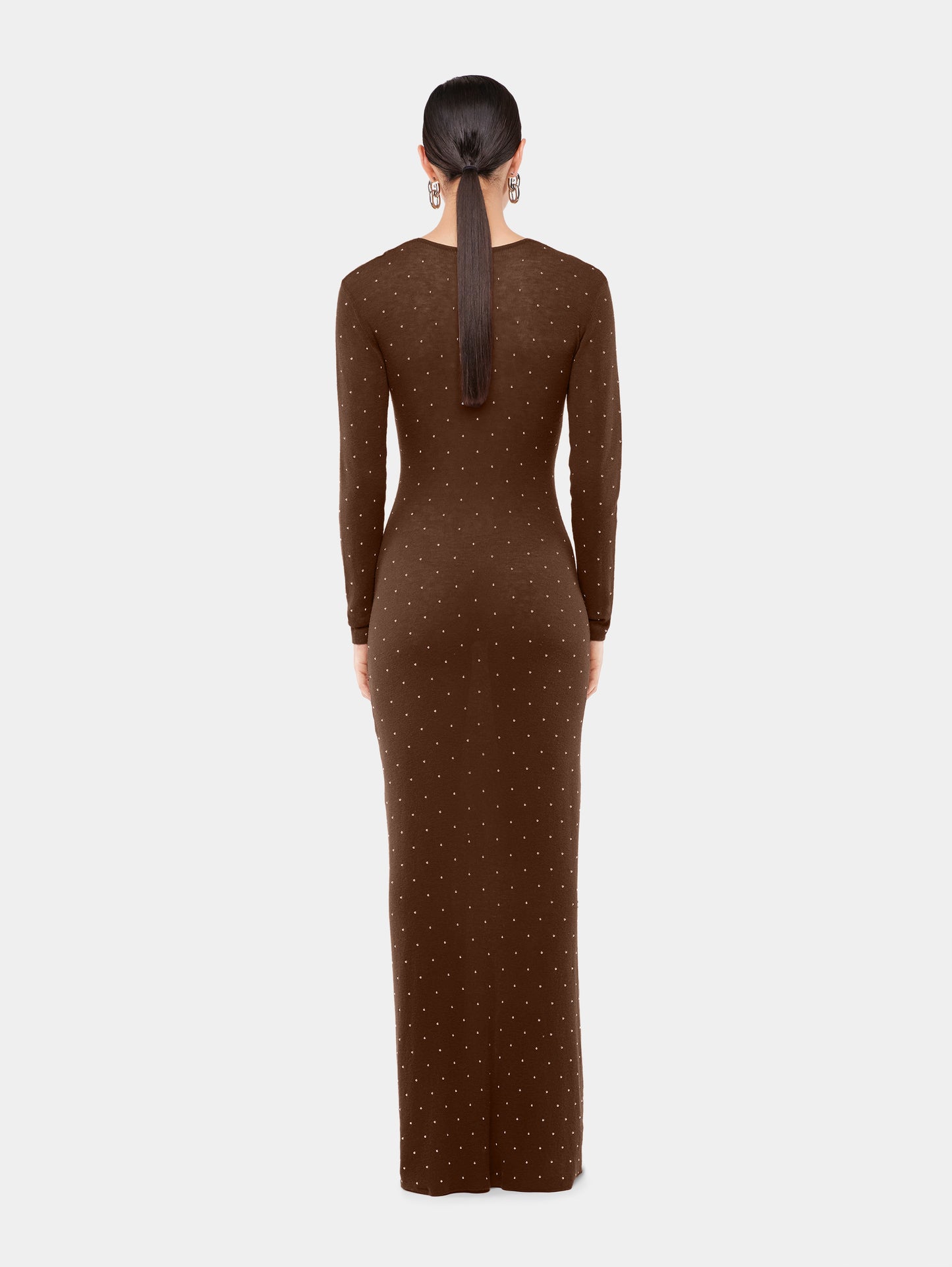 Long second-skin dress in wool