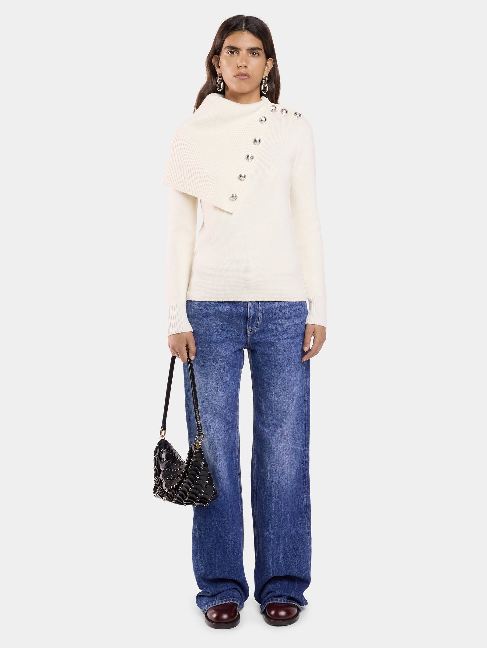 Off white sweater in wool position 2 - Image 2
