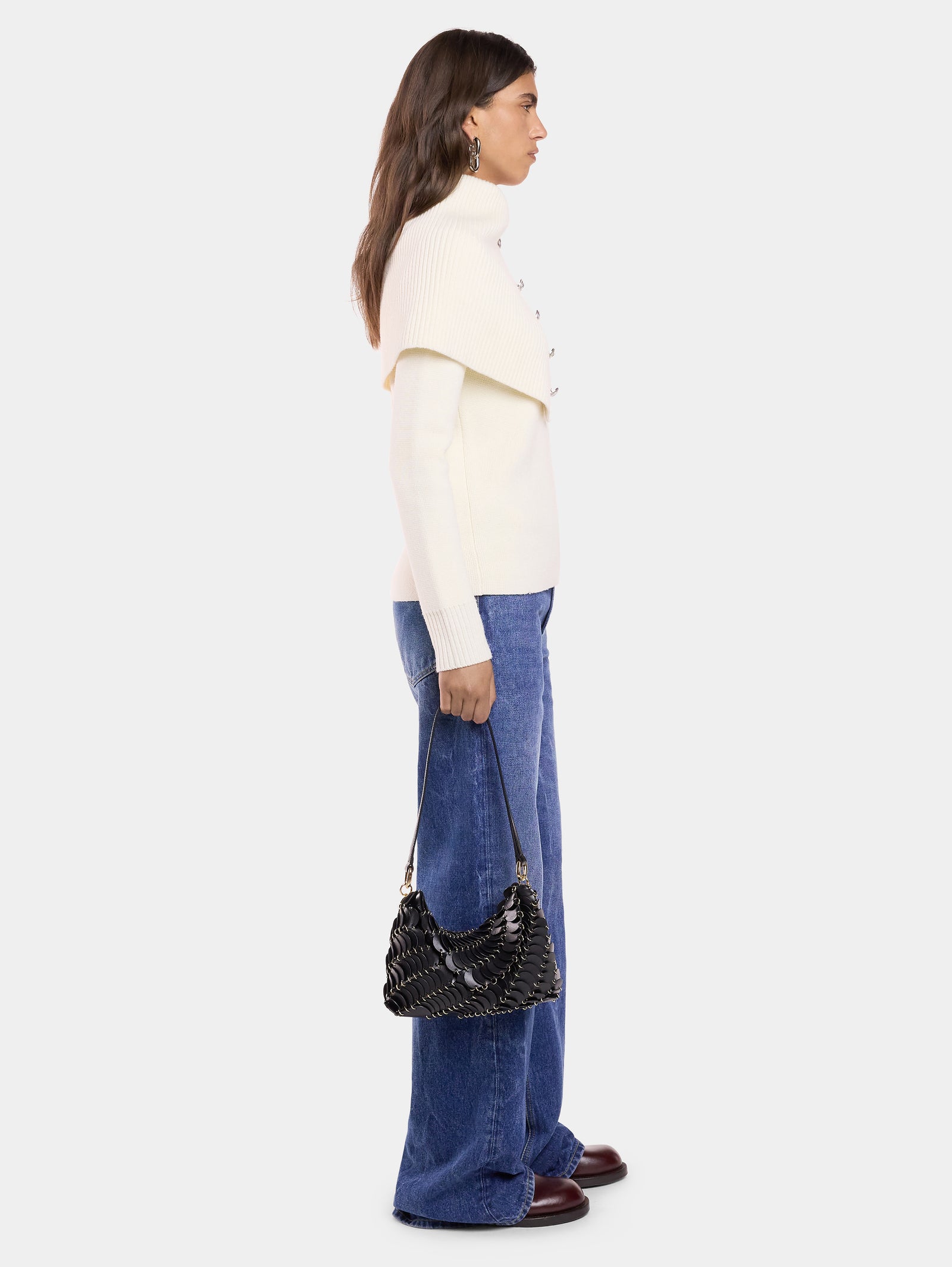 Off white sweater in wool position 3 - Image 3
