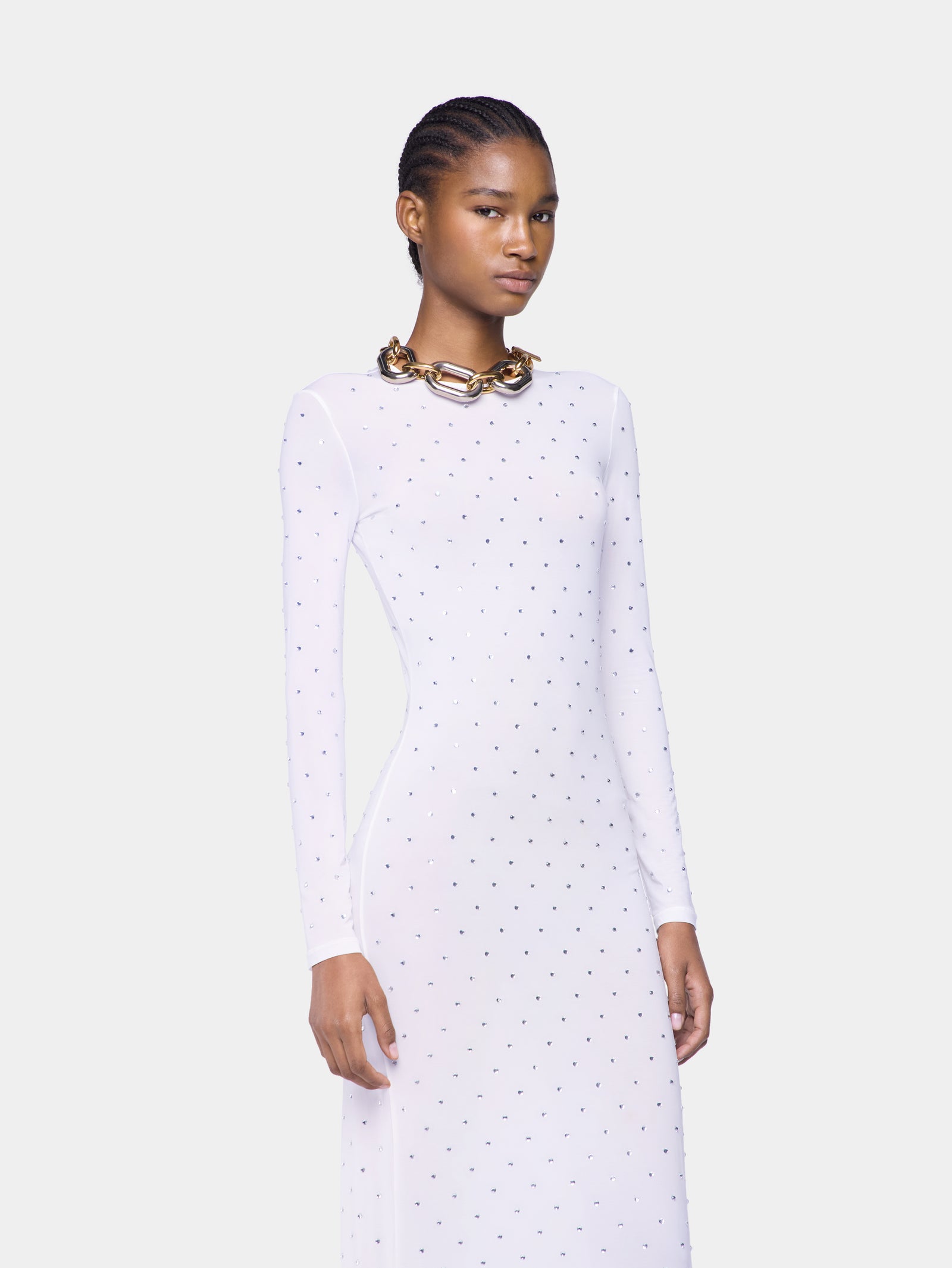 White long dress in jersey position 2 - Image 2
