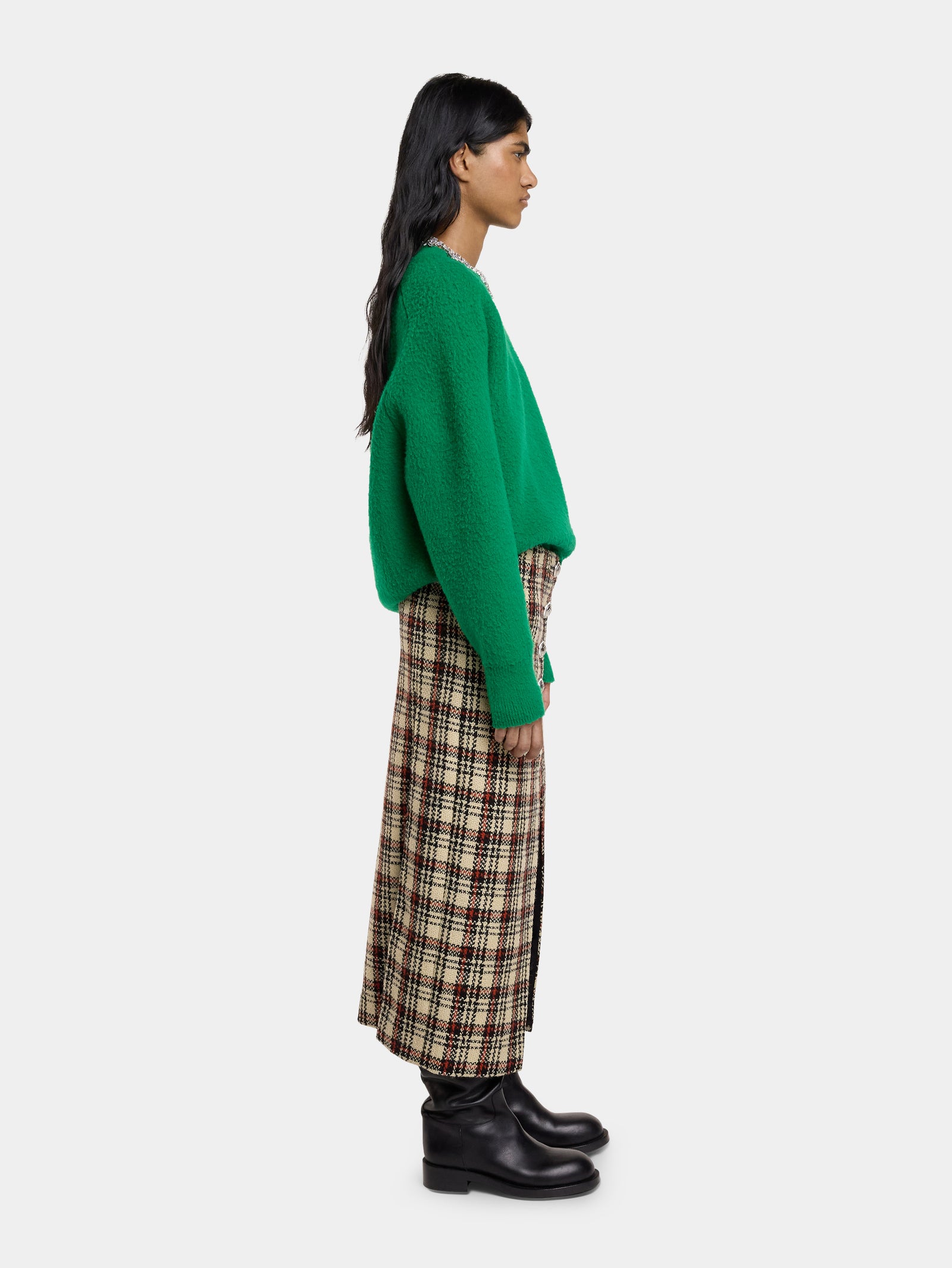 LONG SKIRT IN WOOL TARTAN - Image 3
