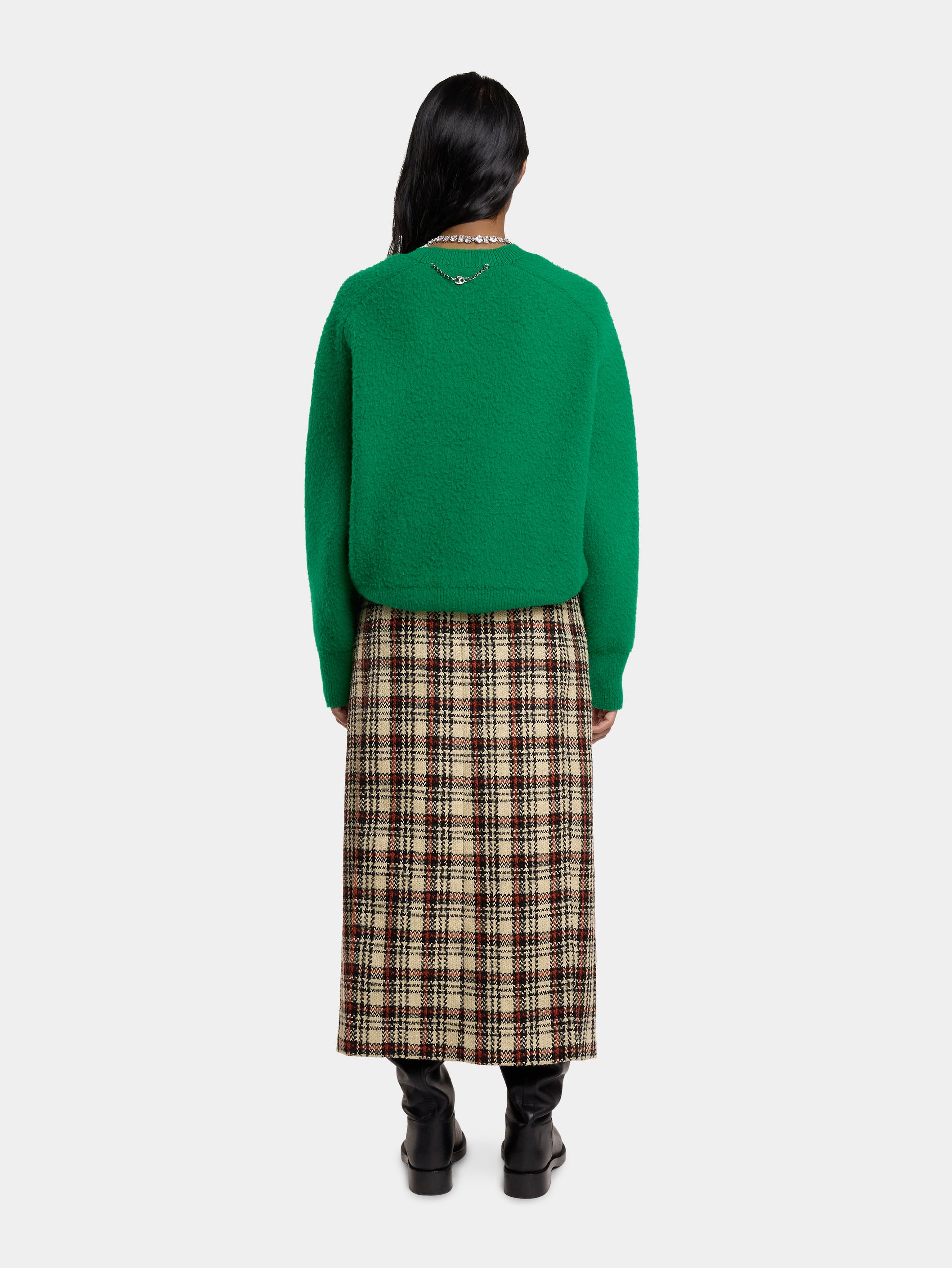 LONG SKIRT IN WOOL TARTAN