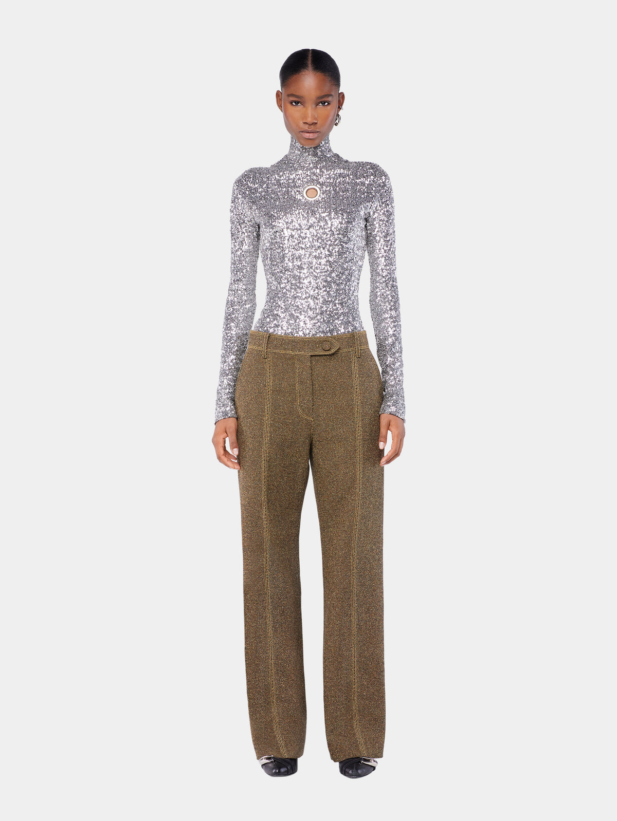 Sequin turtleneck top position 2 - Image 2