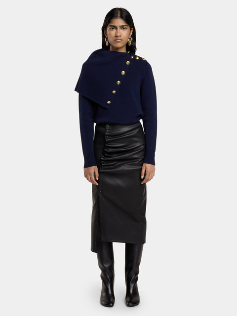 MIDI-SKIRT IN LAMBSKIN