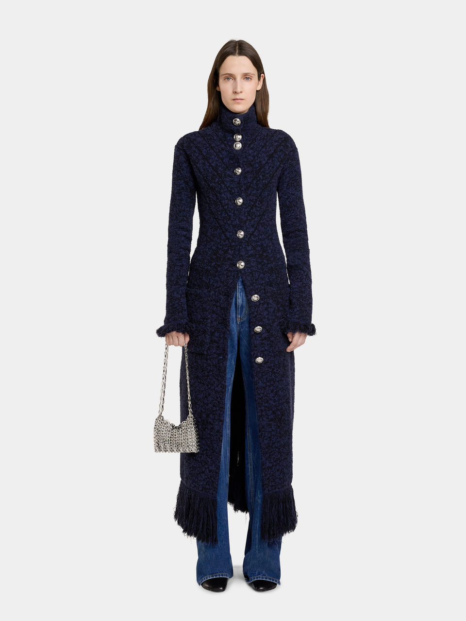 LONG COAT IN TWEED KNIT