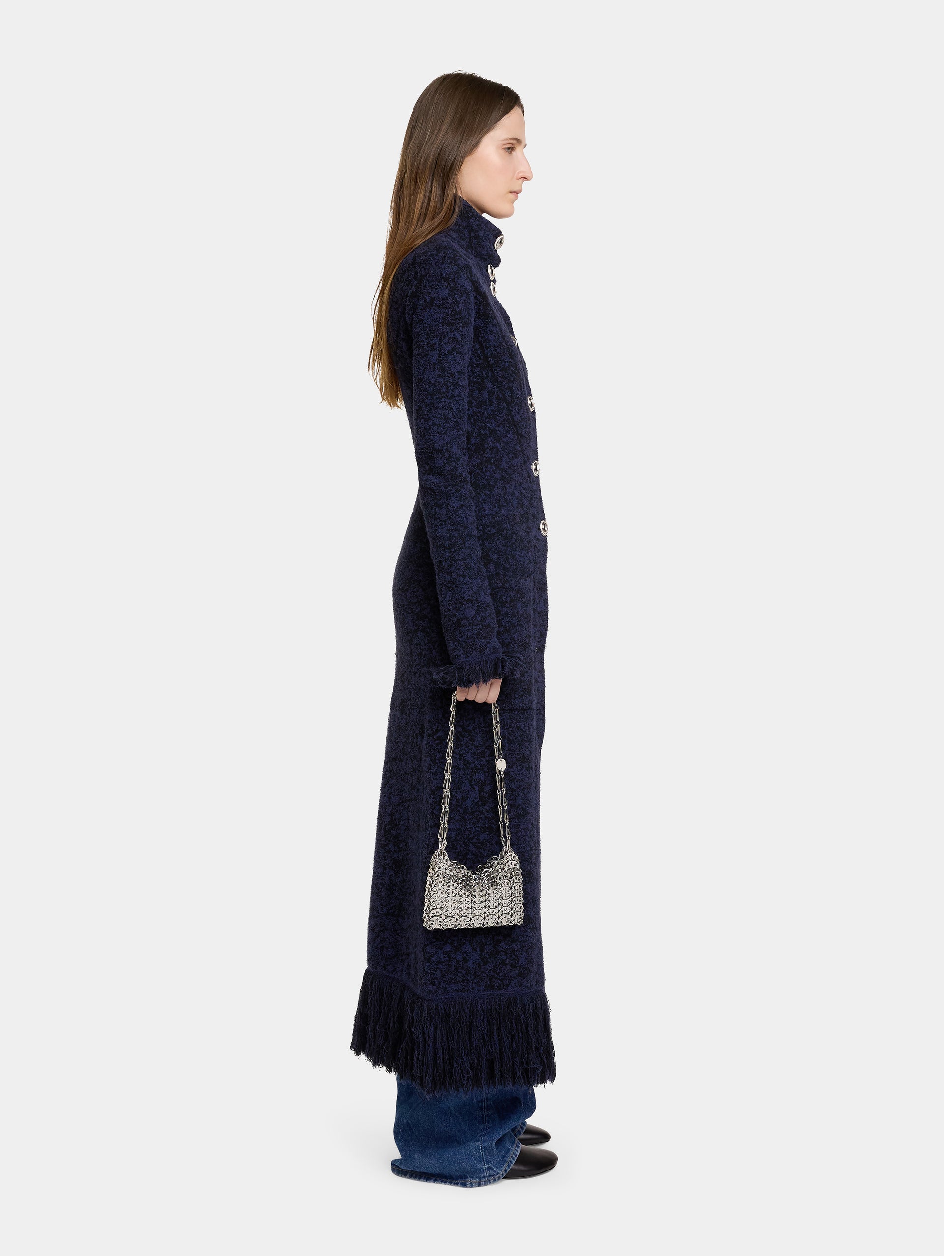 LONG COAT IN TWEED KNIT