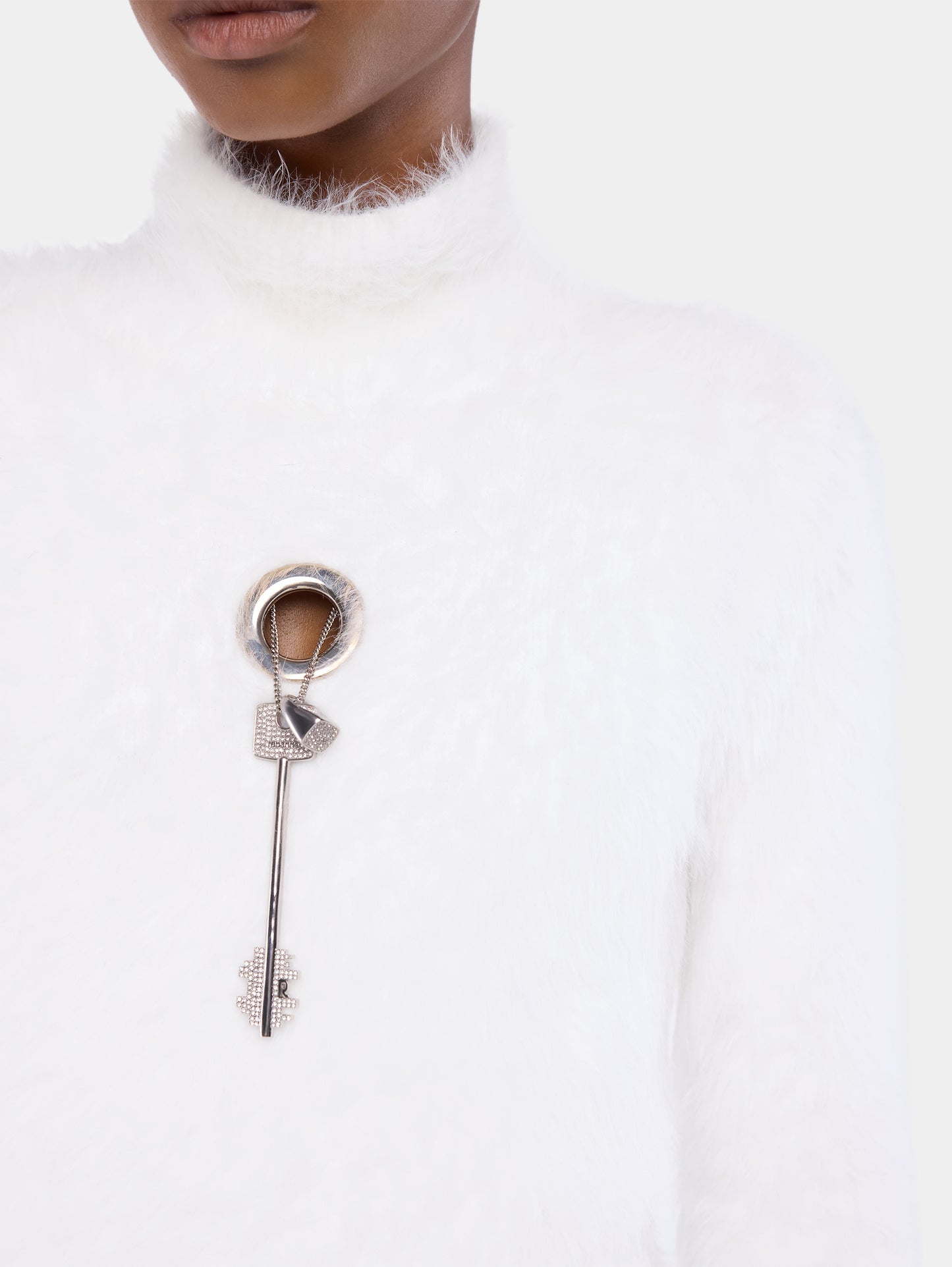 Turtleneck top in brushed knit