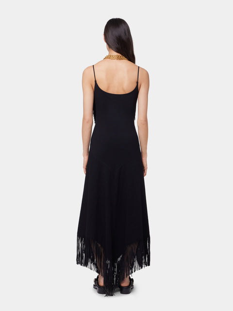 BLACK LONG DRESS IN CREPE