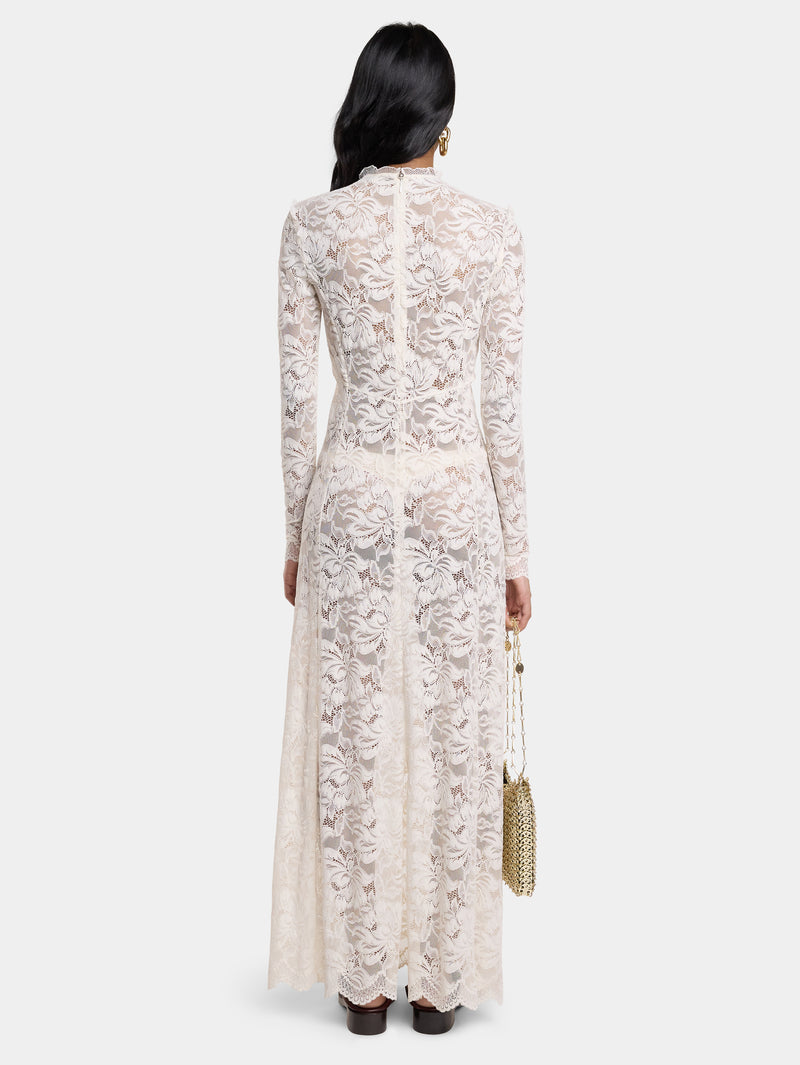 IVORY LONG DRESS IN LACE