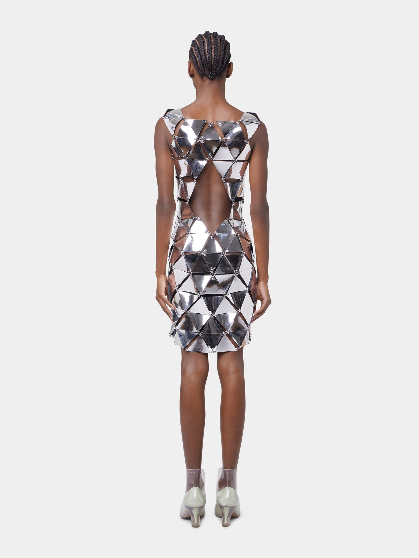 SILVER SHORT DRESS IN ASSEMBLY position 6