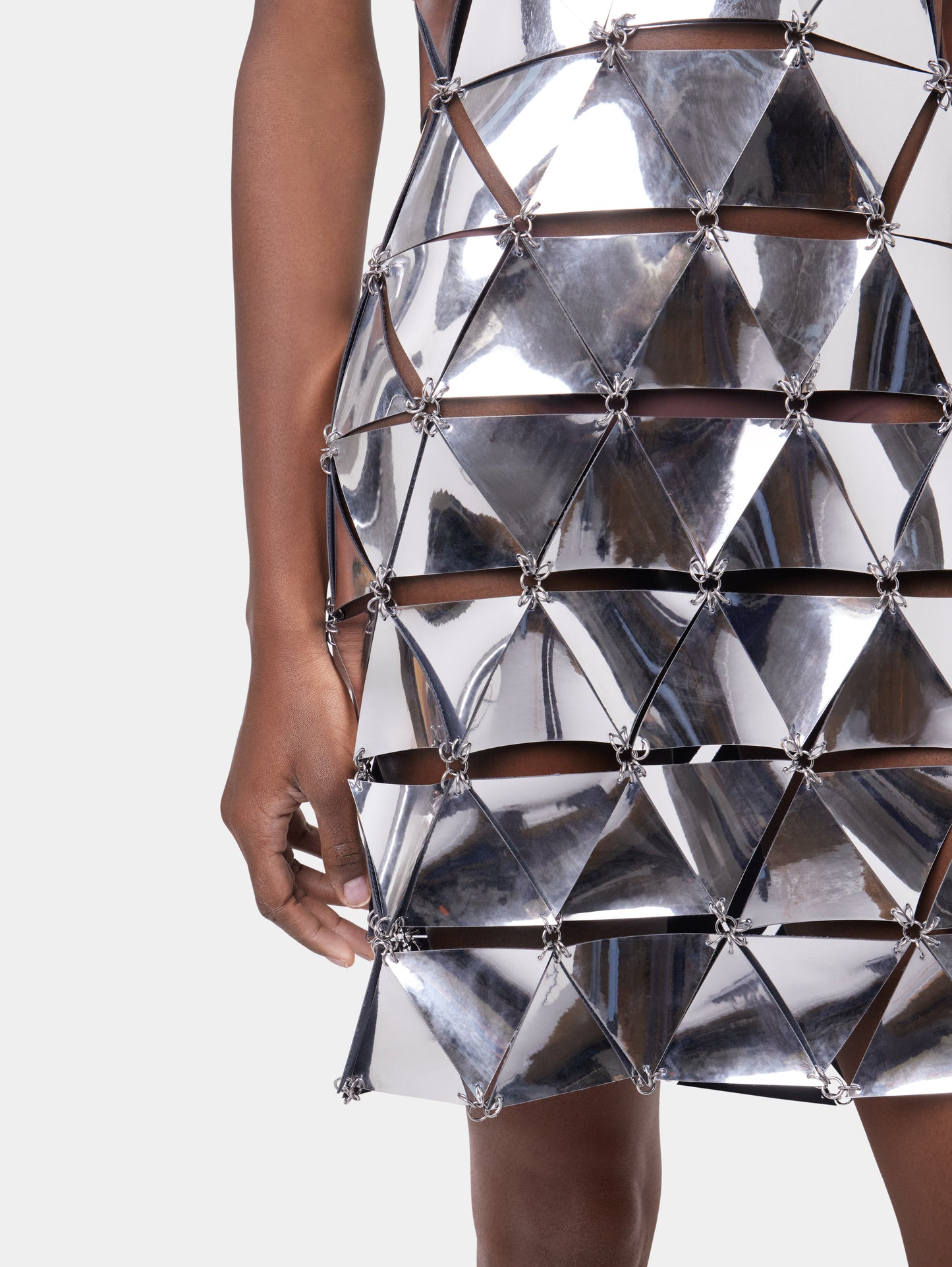SILVER SHORT DRESS IN ASSEMBLY position 5