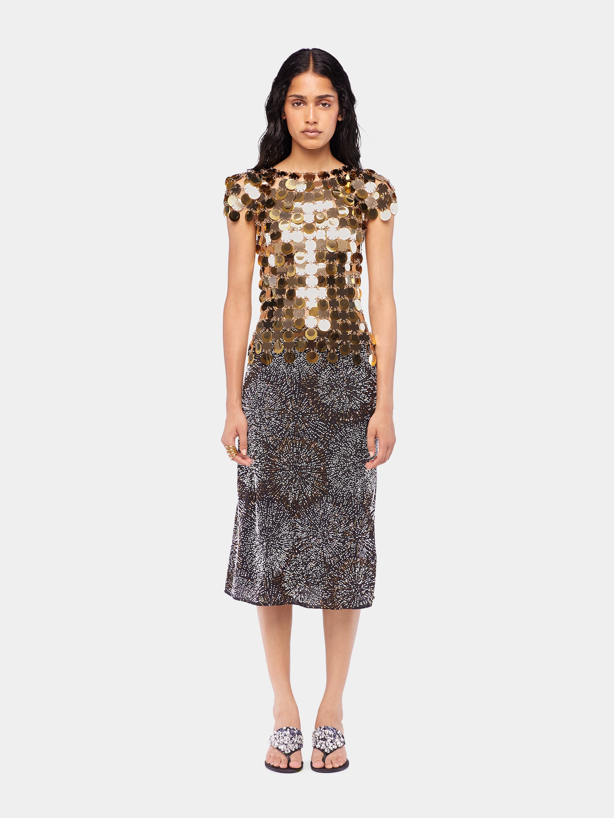 The gold Sparkle disc top – Rabanne