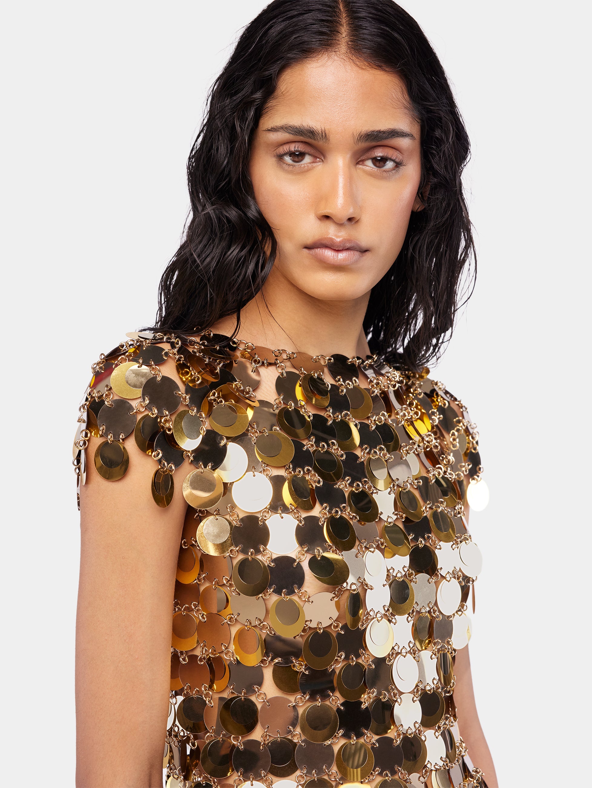 The gold Sparkle disc top – Rabanne