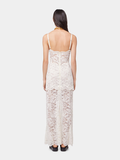 IVORY LONG DRESS IN LACE