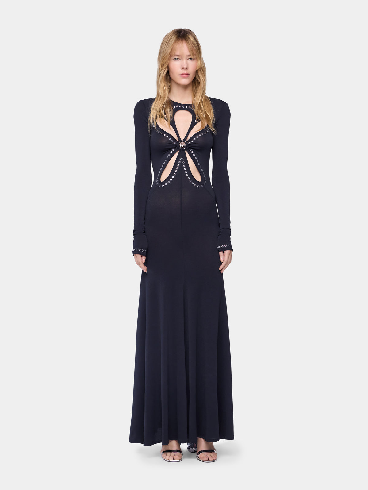 Second-skin long dress in jersey position 1 - Image 1