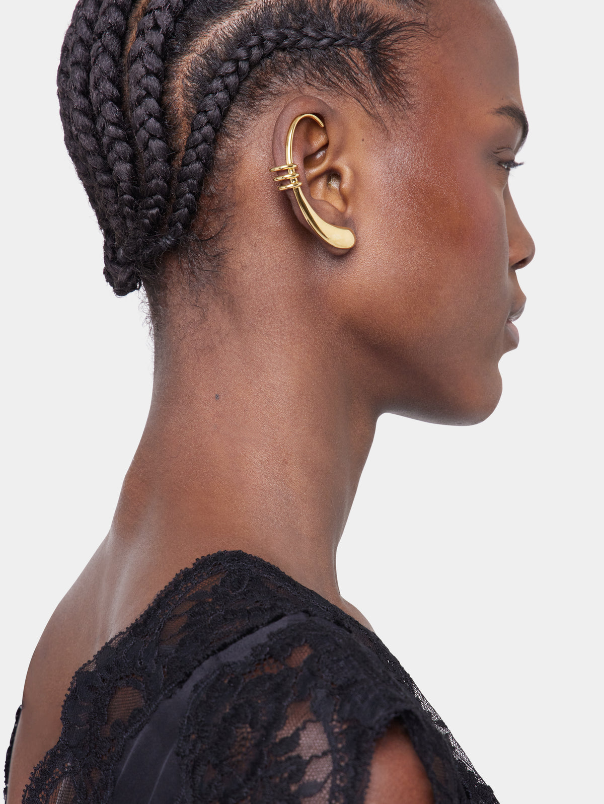 GOLD MONO EARRING position 2 - Image 2