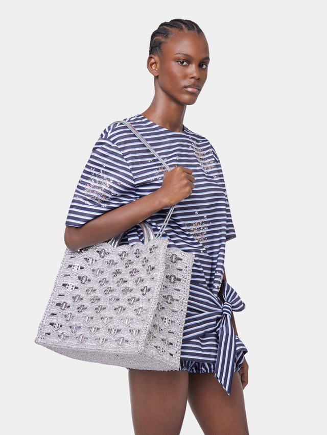 TOTE BAG IN LUREX RAFFIA