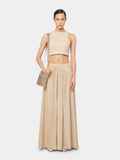 OCHRE CROP TOP IN VISCOSE TWILL position 1