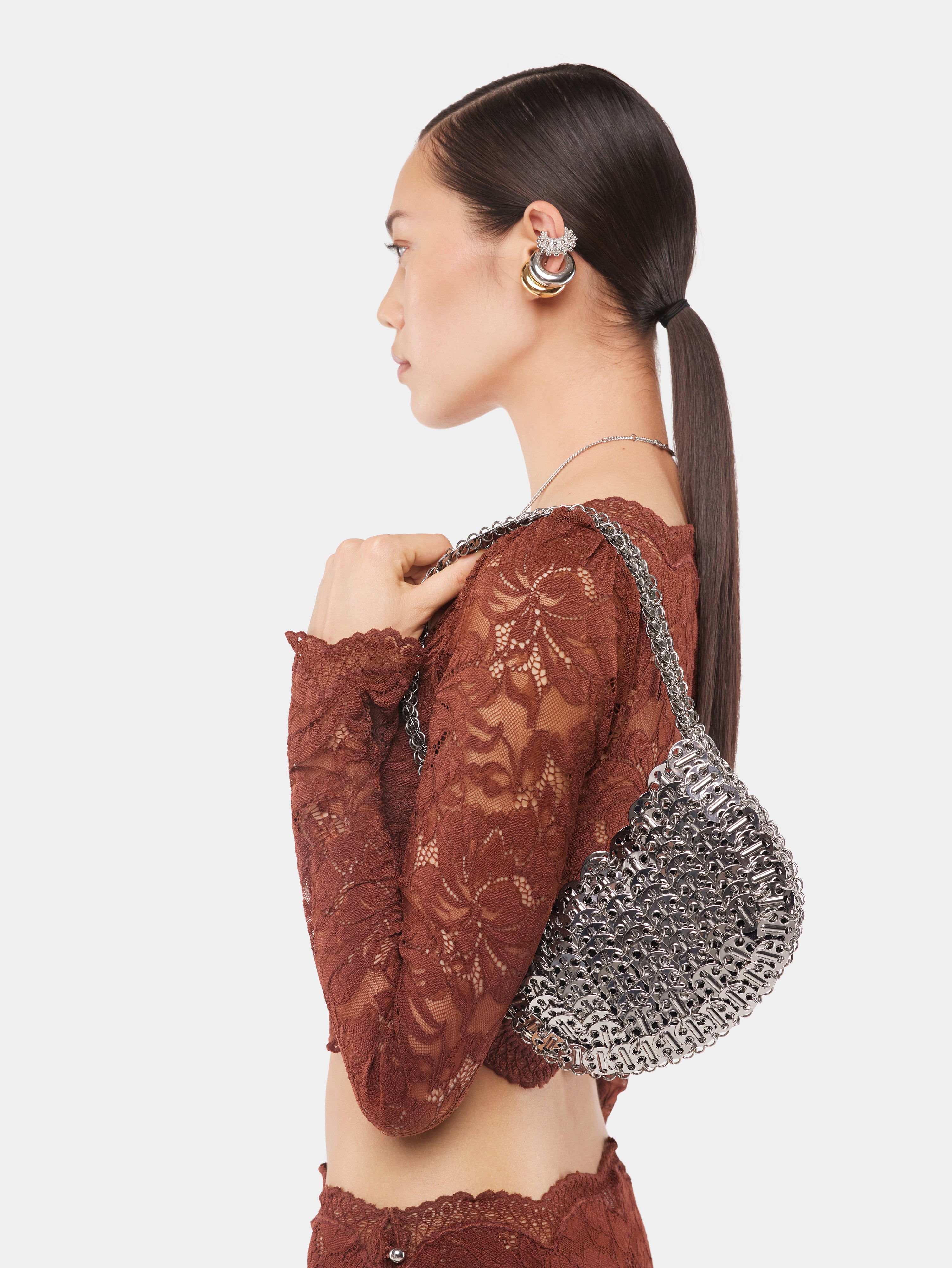 Iconic 1969 moon bag silver – Rabanne