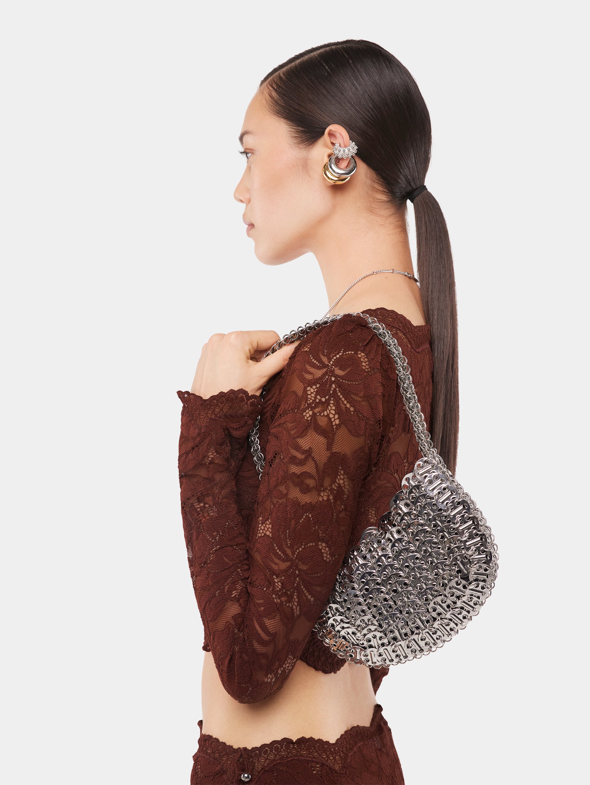 Iconic 1969 moon bag silver – Rabanne