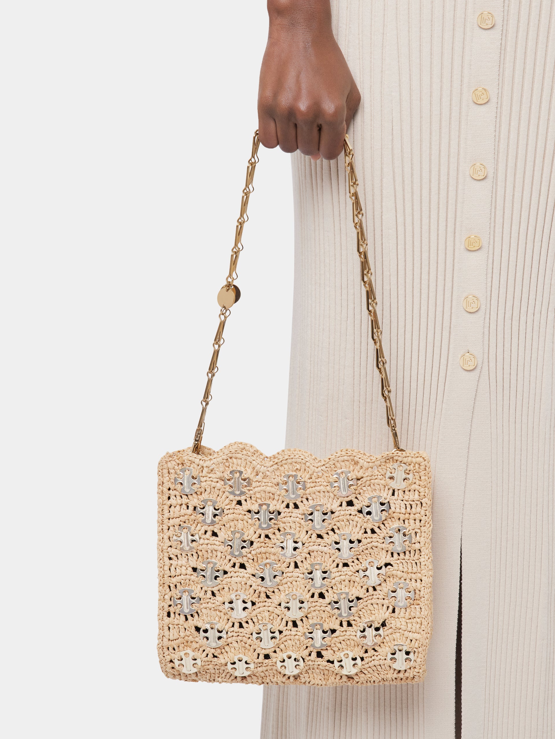 Iconic 1969 raffia wave bag – Rabanne - Main Image