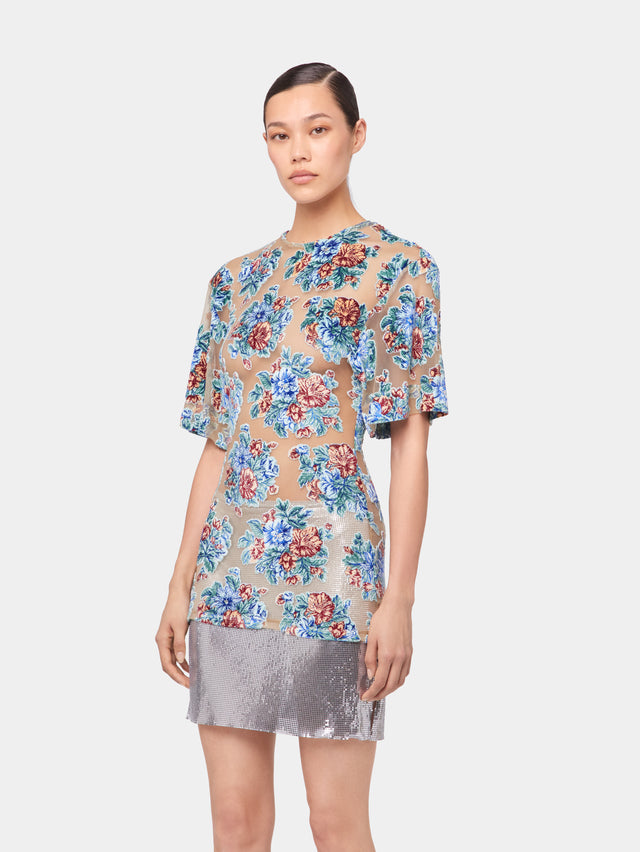 TOP IN FLORAD JACQUARD