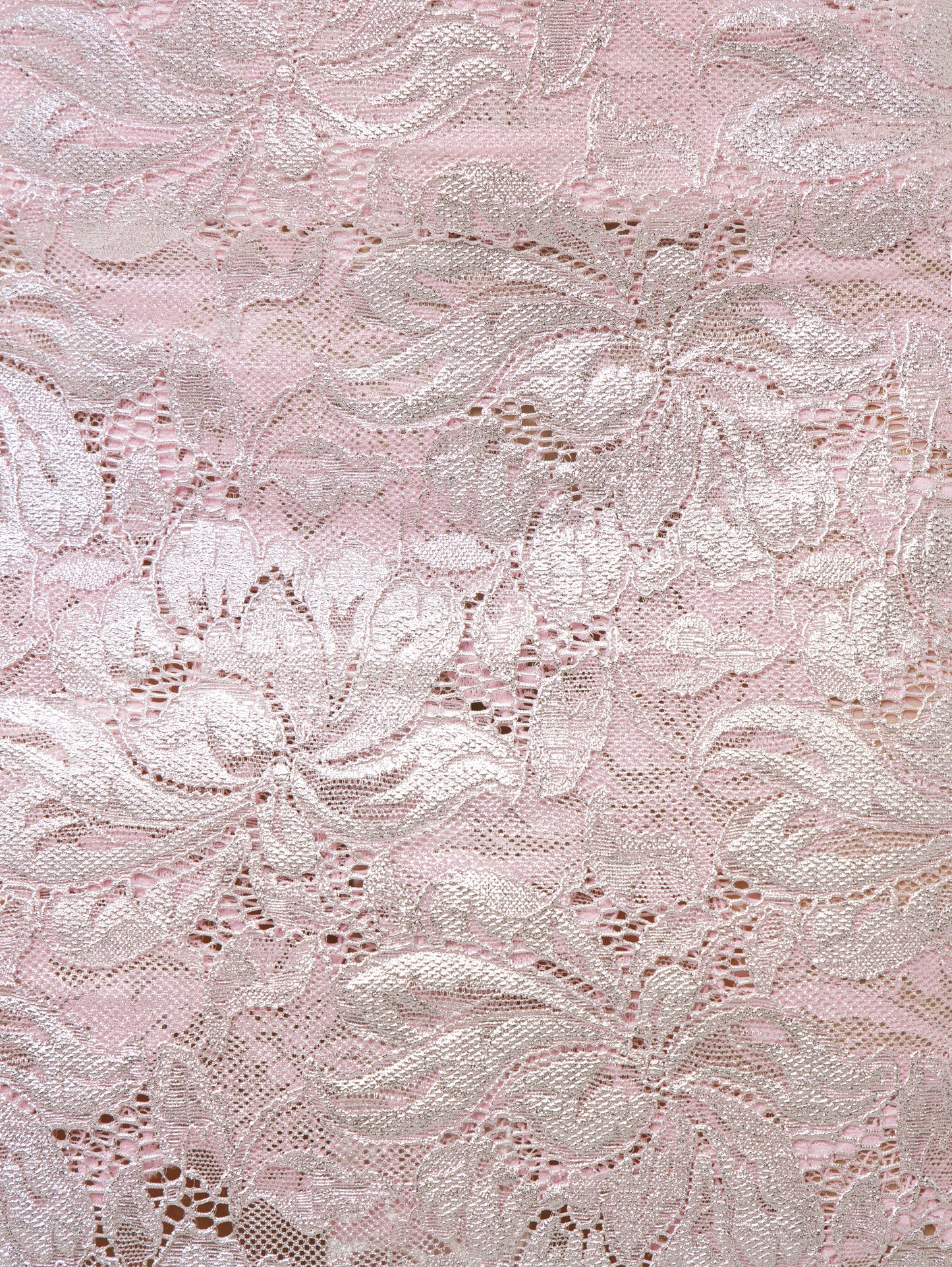LIGHT PINK LONG SKIRT IN LACE WITH SILVER INDUCTION position 7