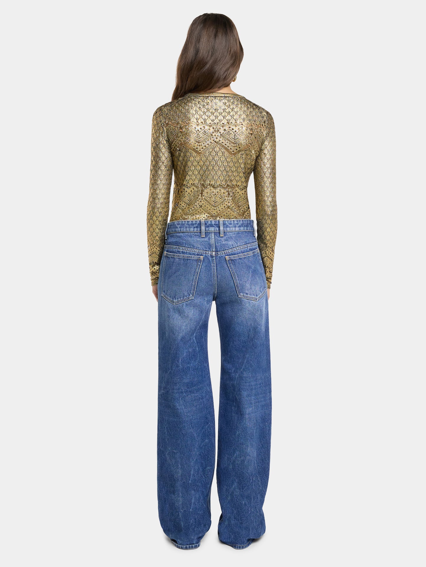 LACE-LIKE KNIT SWEATER