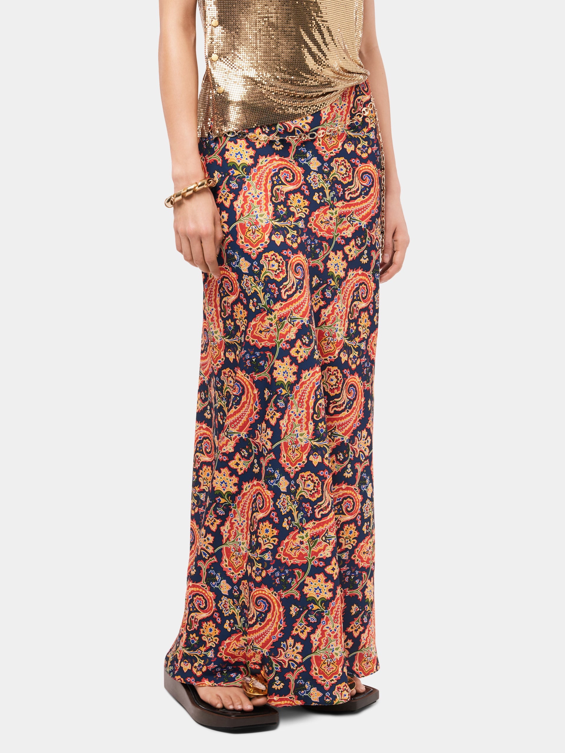 Paisley nuisette skirt with signature eight chain