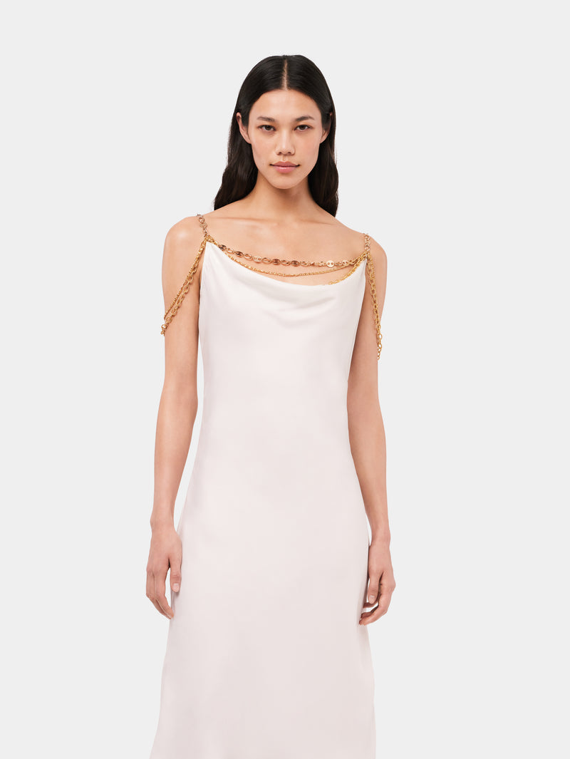 Light pleated white dress embellished with  
