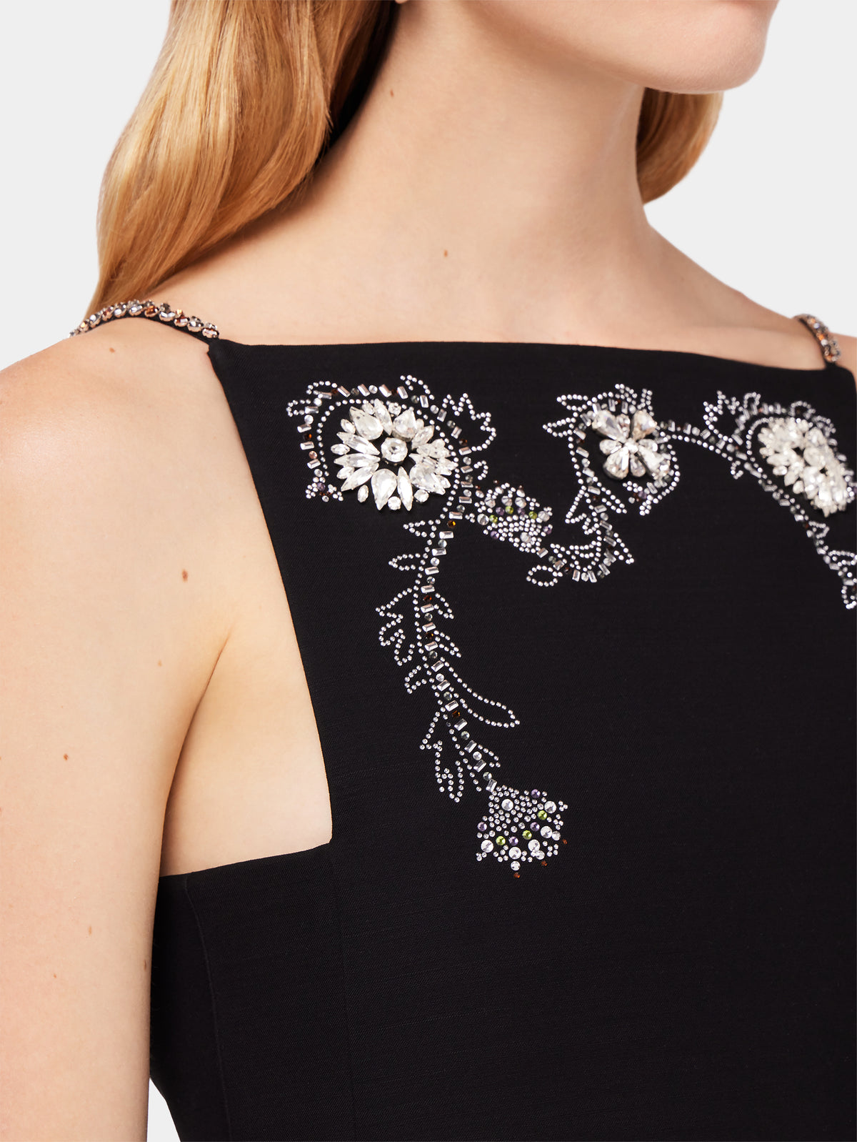 Mini floral black dress