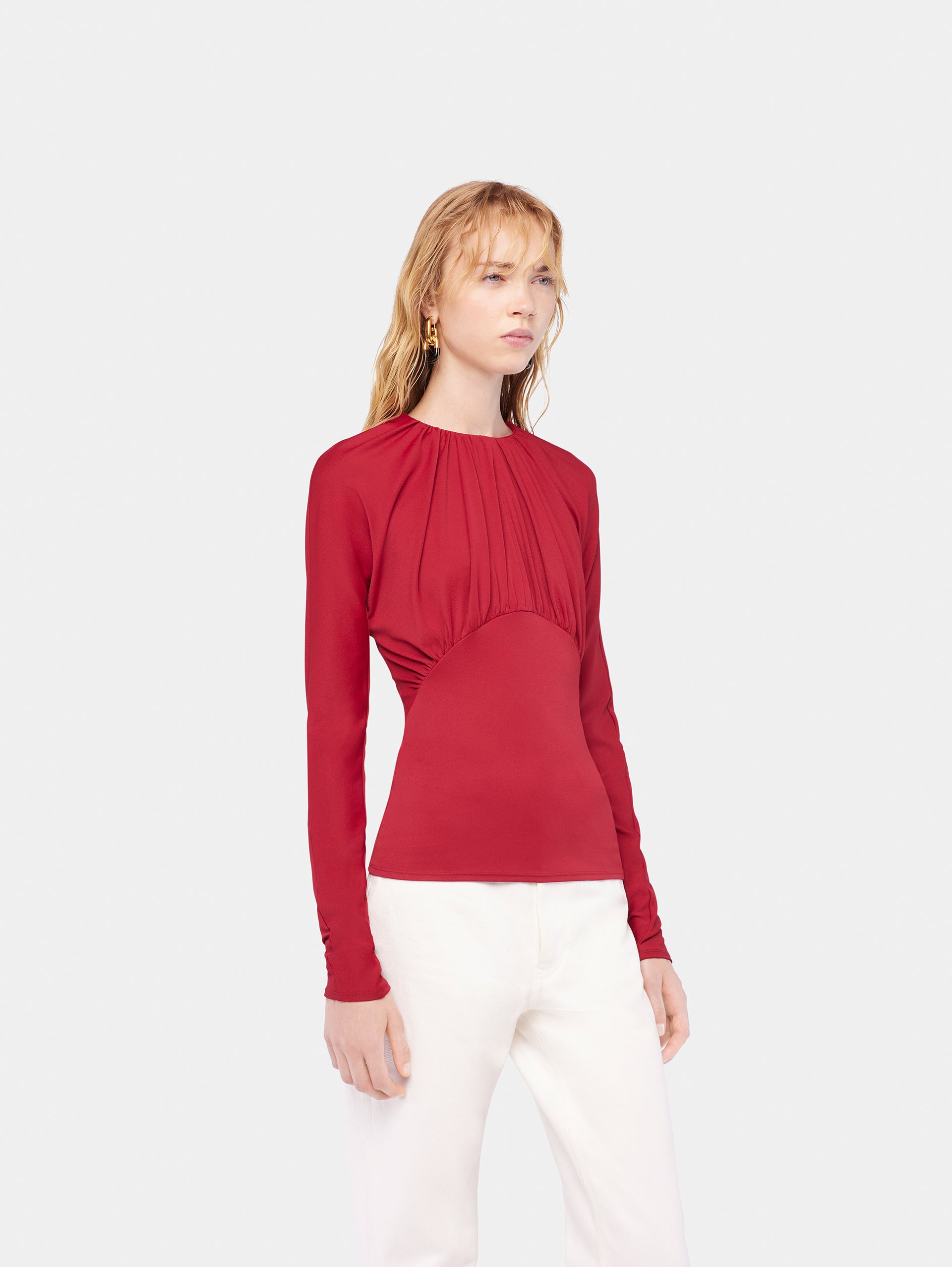Jersey top with ruched details