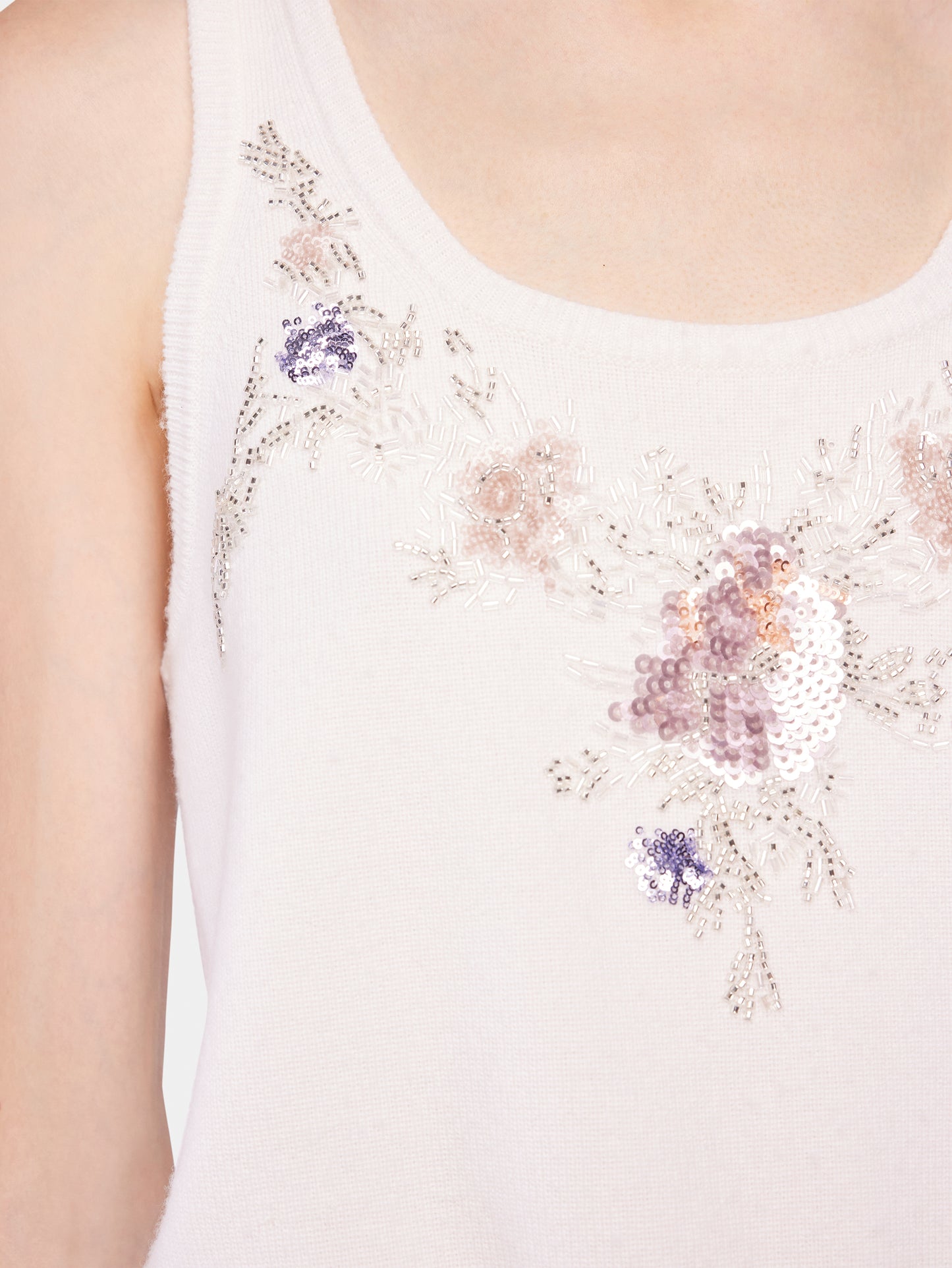 Embroidered wool top