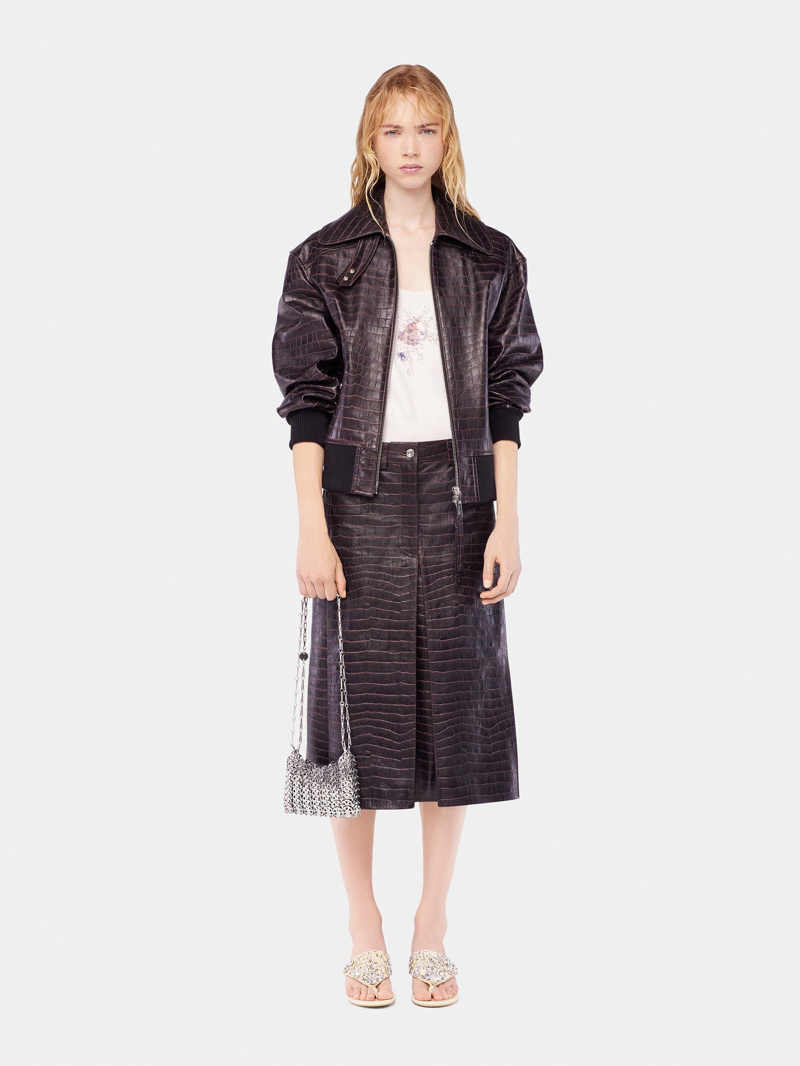 Leather bomber jacket position 2 - Image 2