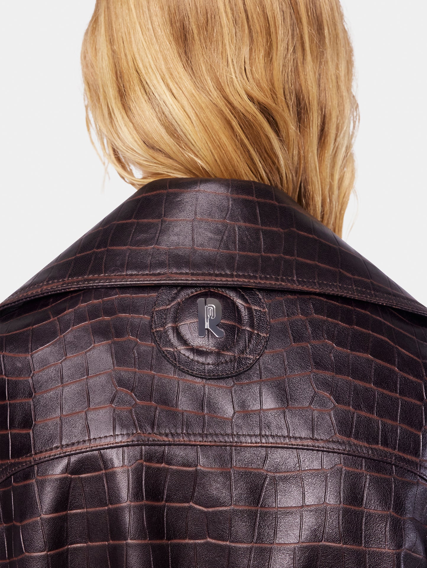 Leather bomber jacket