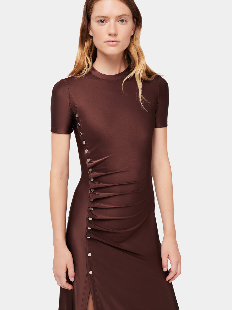 Maxi drapé chocolate dress