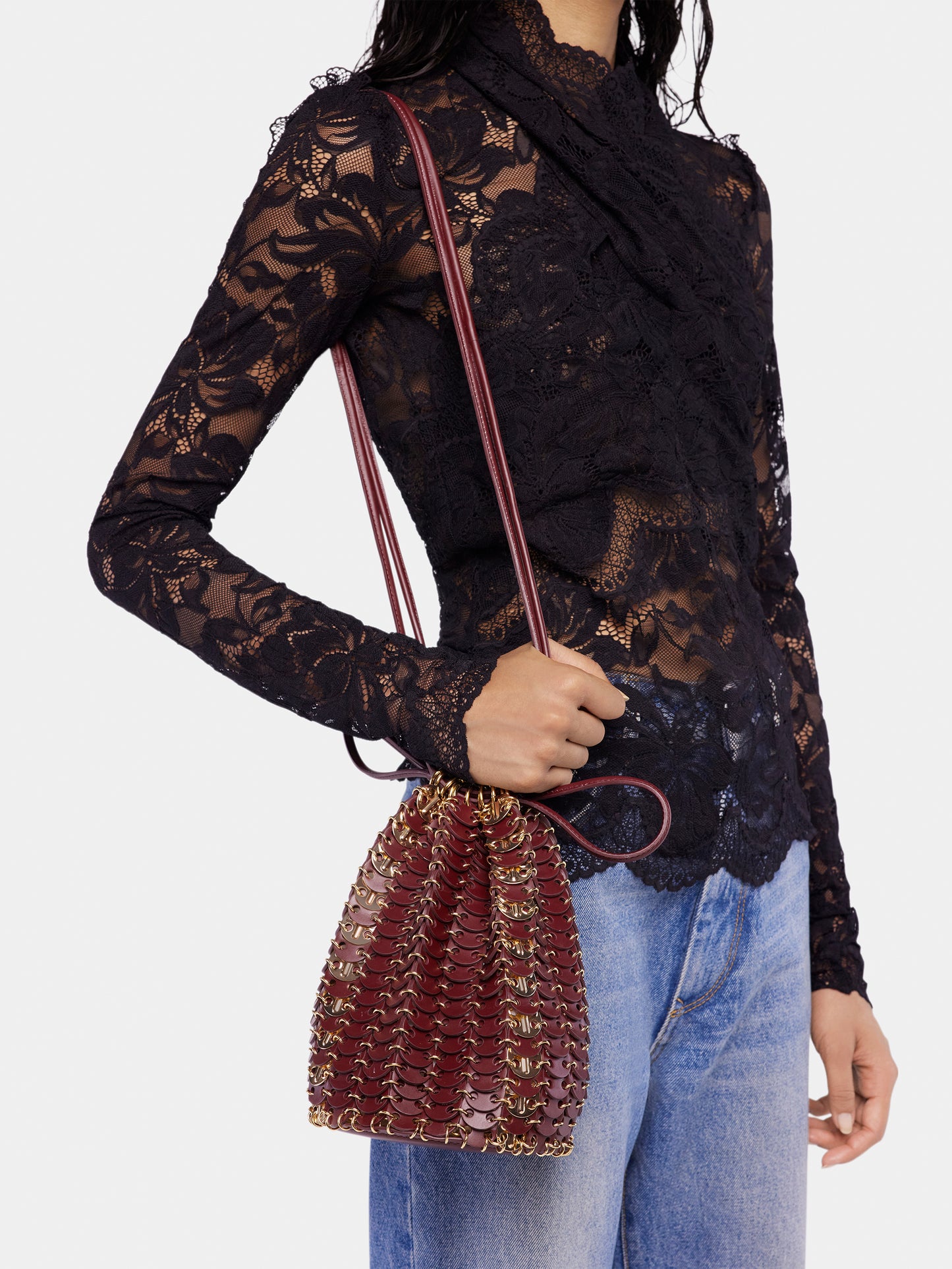 Bucket reversible Flip bag in leather