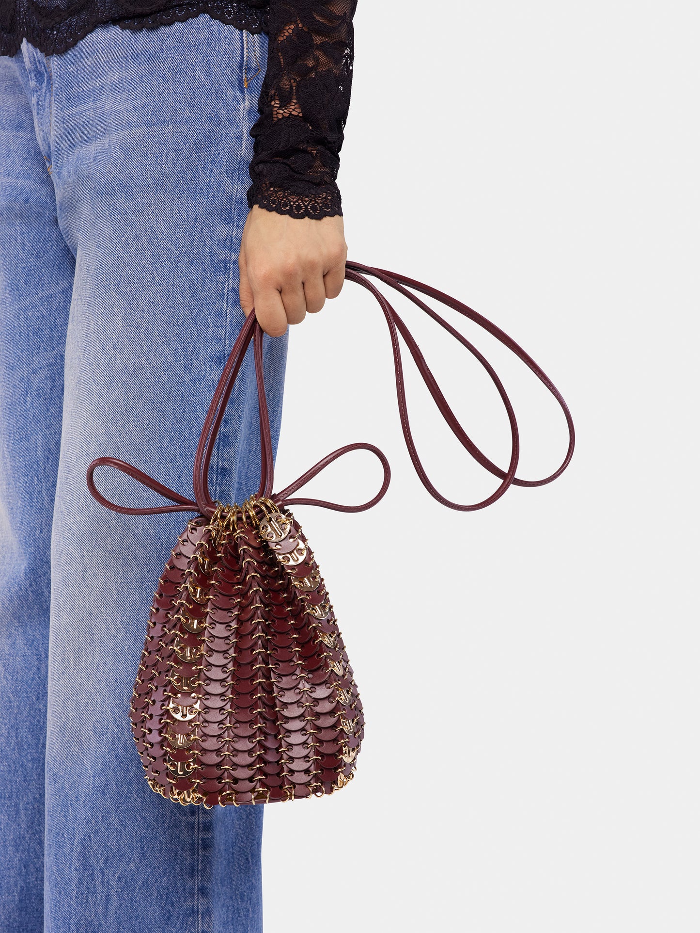 Bucket reversible Flip bag in leather