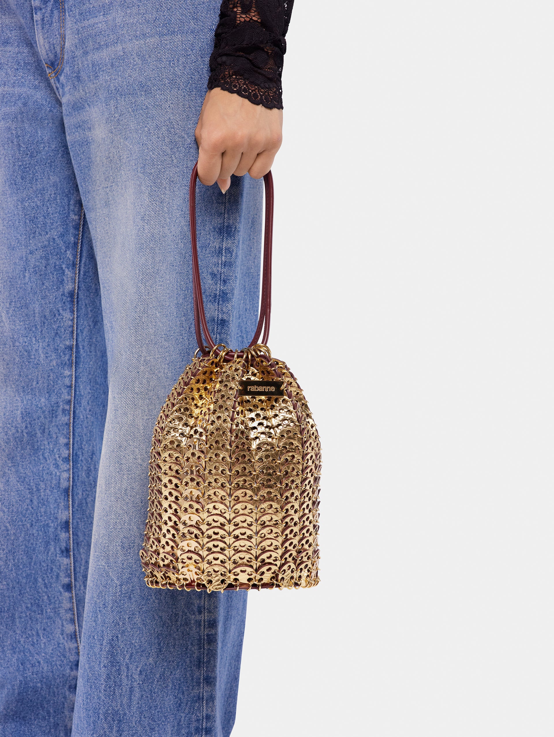 Bucket reversible Flip bag in leather