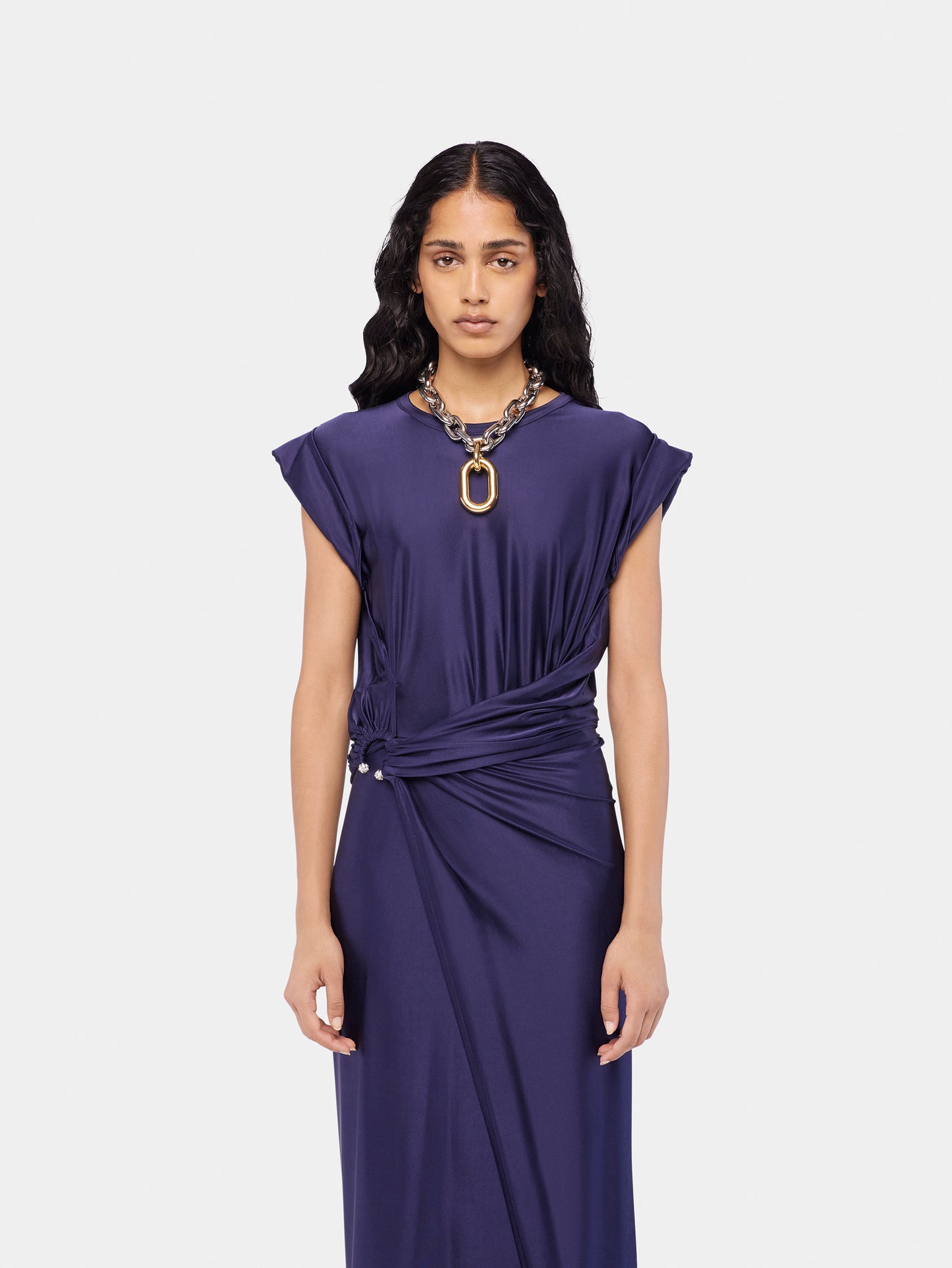 Midi piercing jersey dress
