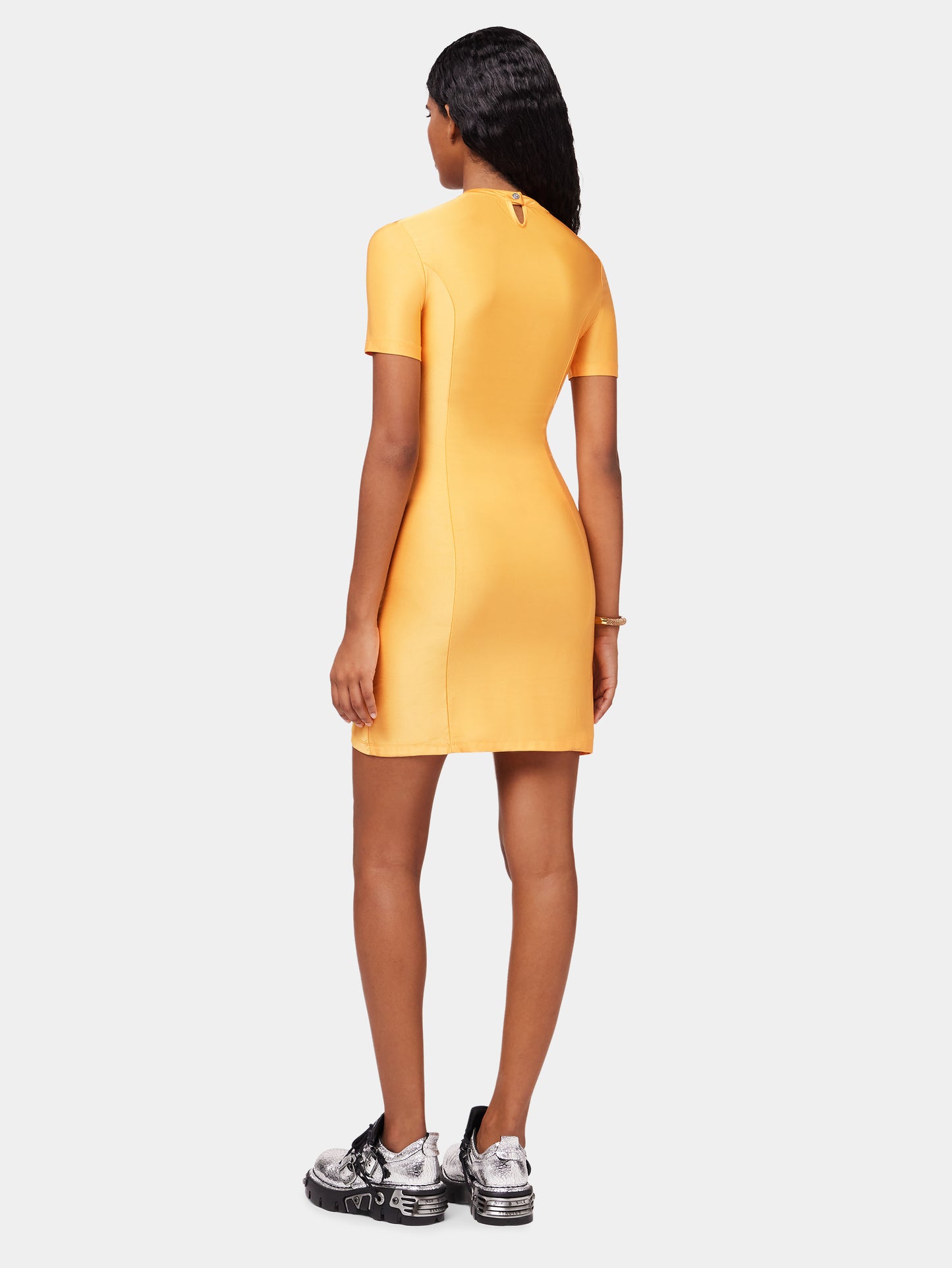 Mini robe orange drapée