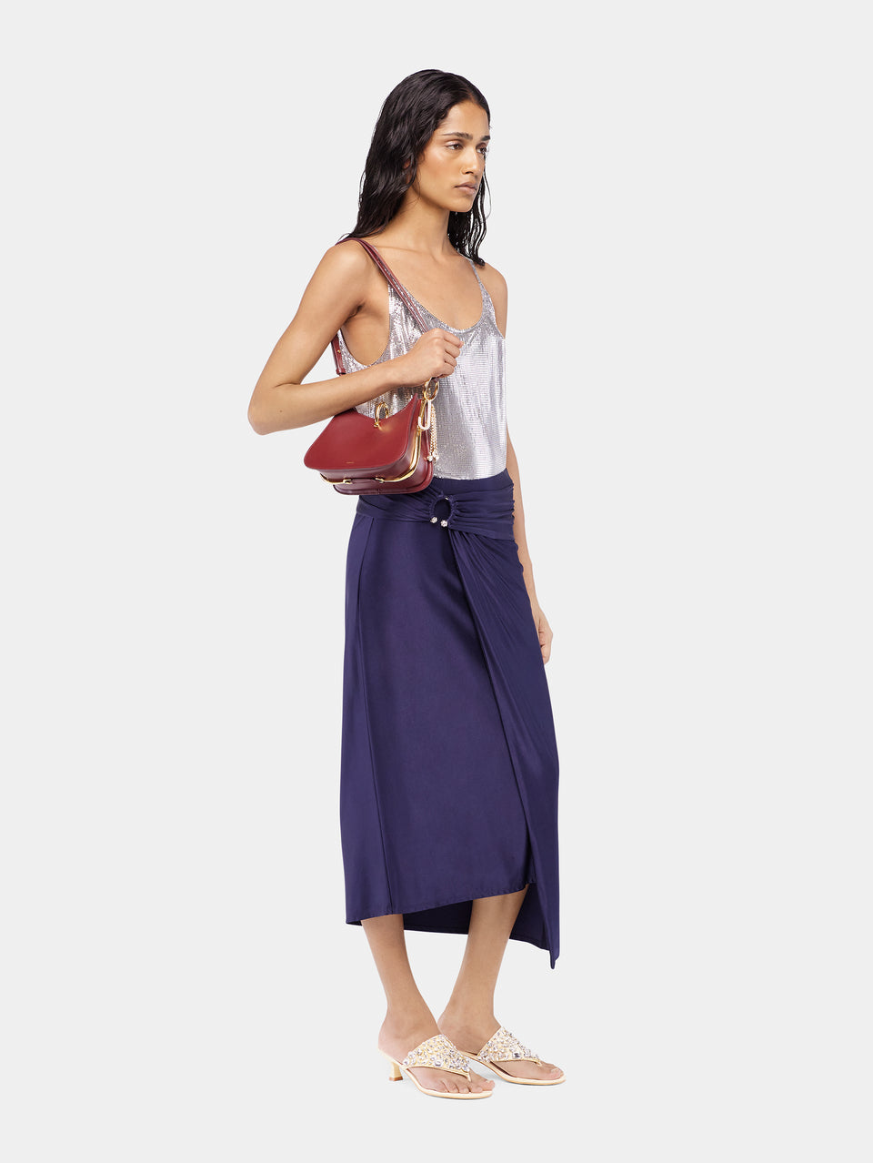 Silver tank top in mesh position 3 - Image 3