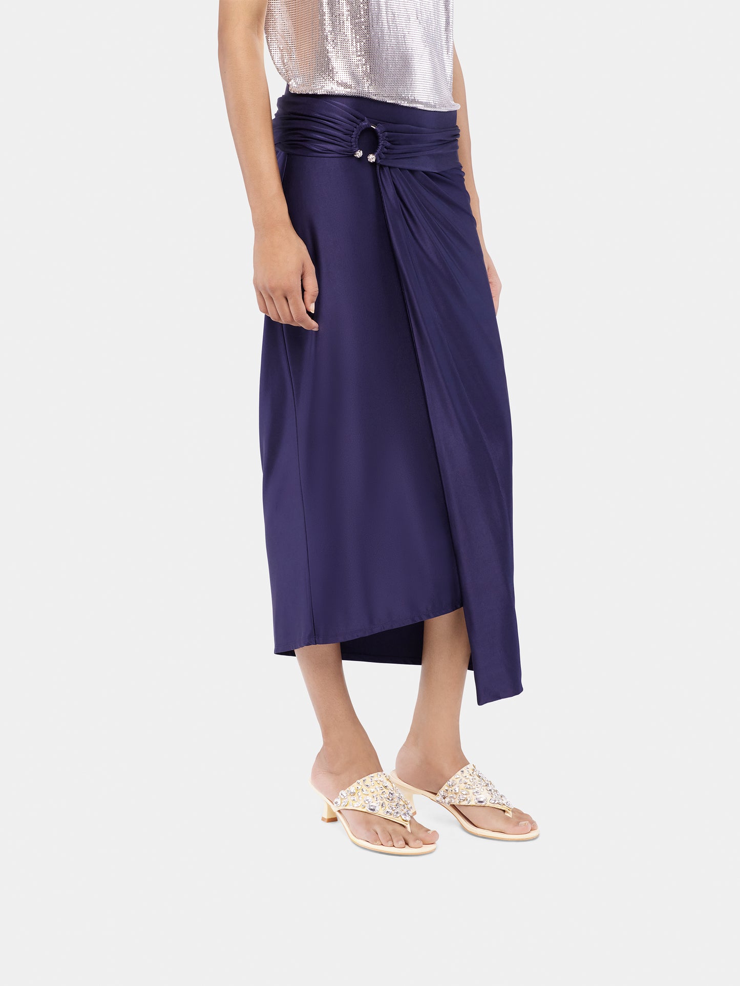 Midi piercing jersey skirt