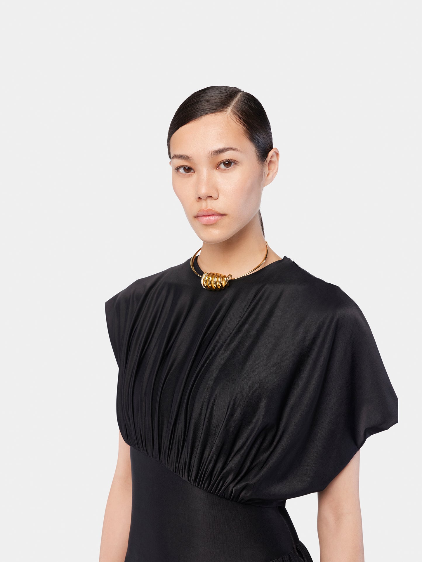 Long dress with ruched details