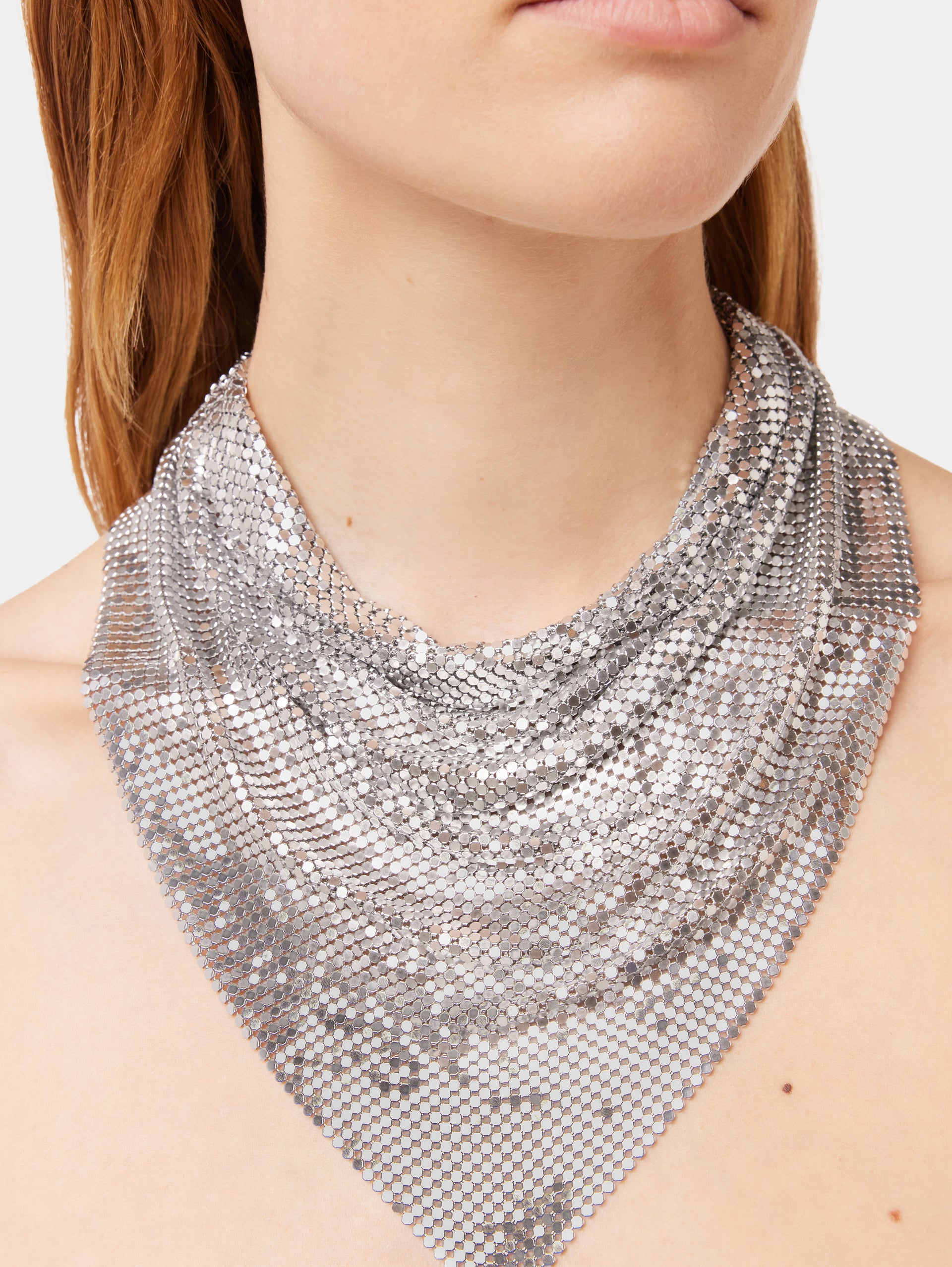 Silver chainmail Scarf – Rabanne