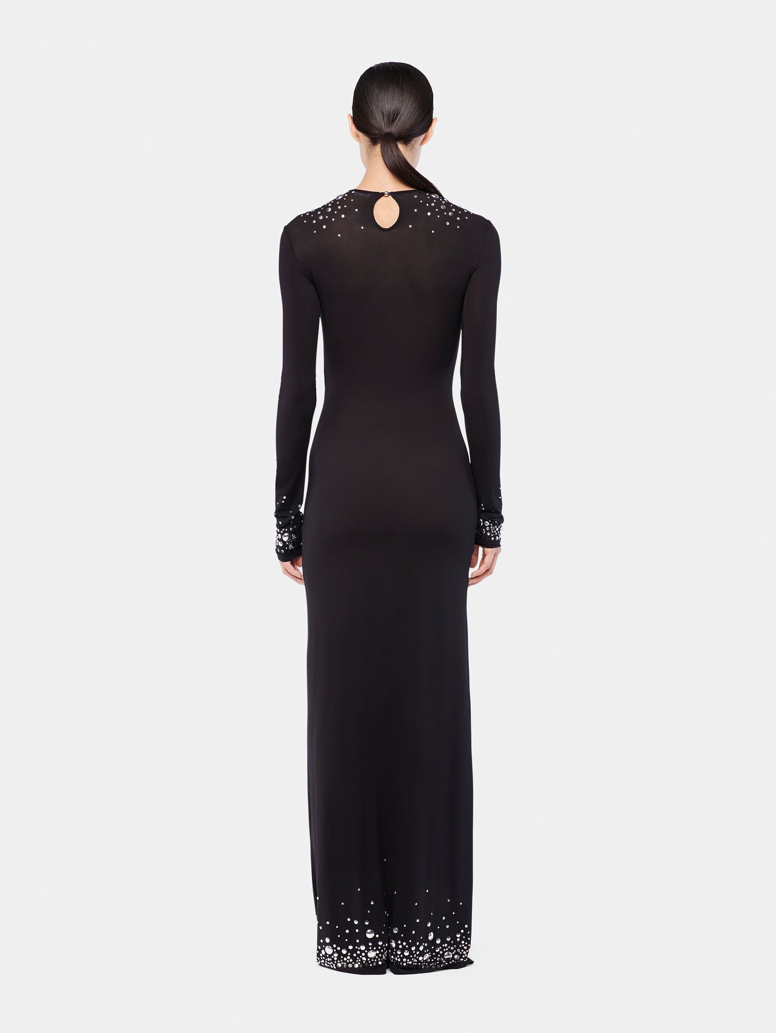 Long second-skin jersey dress position 3 - Image 3