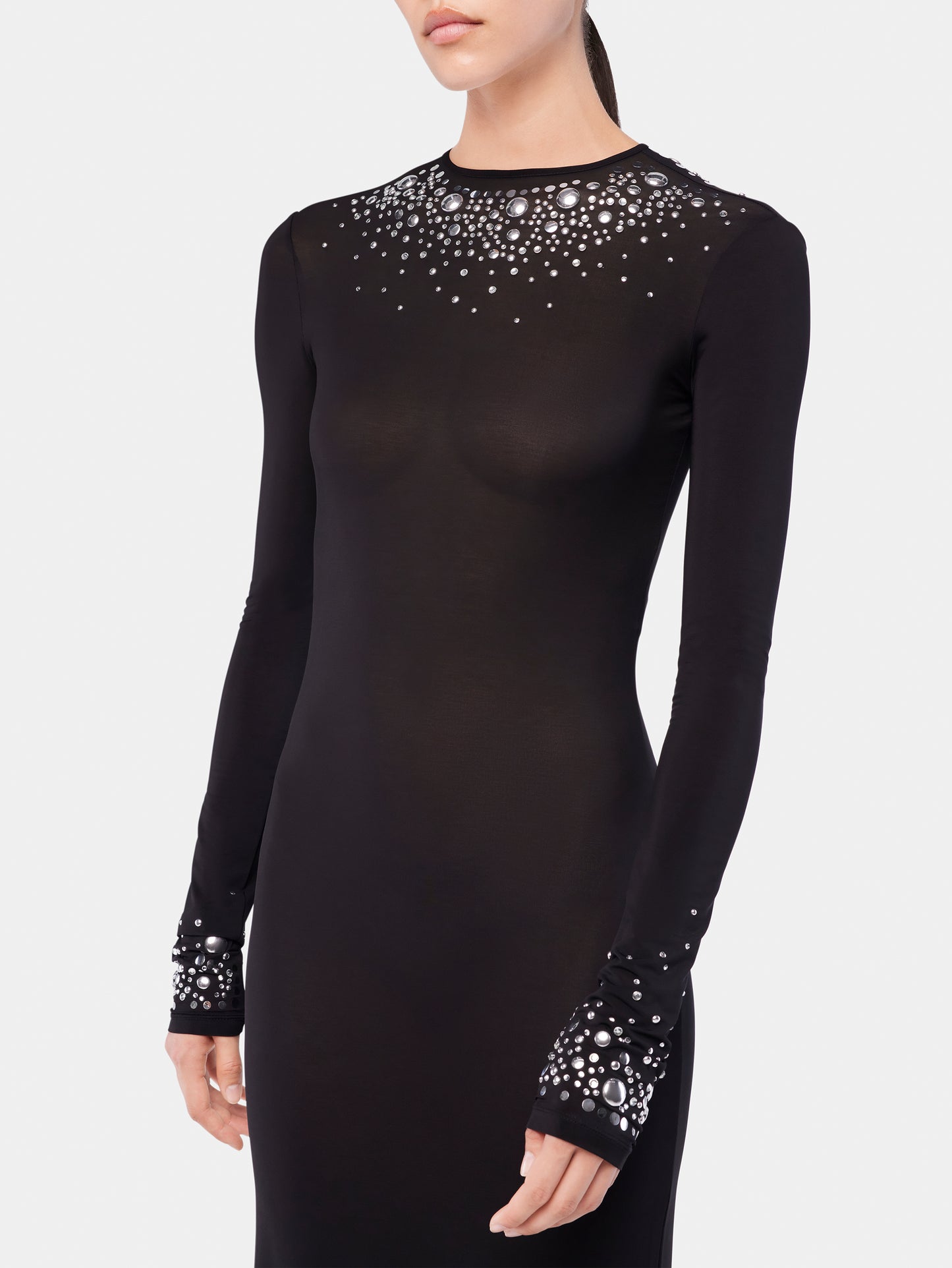 Long second-skin jersey dress