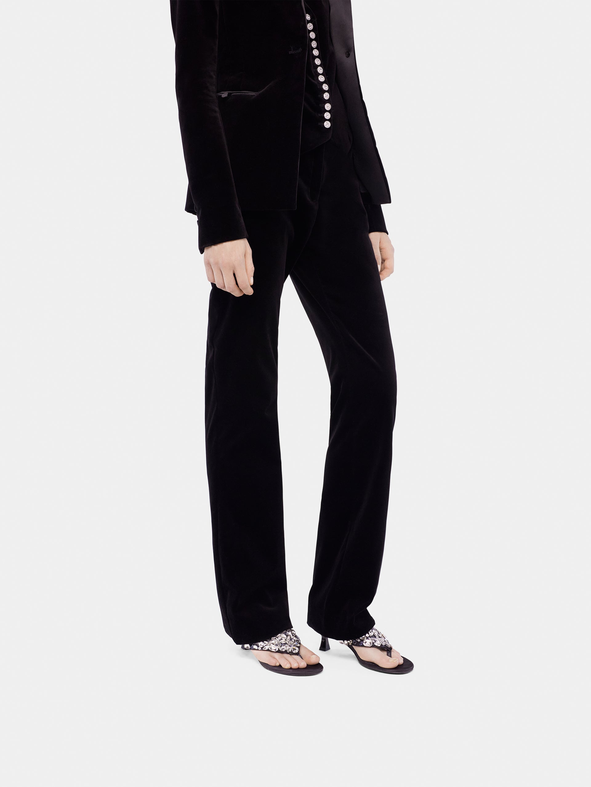 Velvet tailored trousers