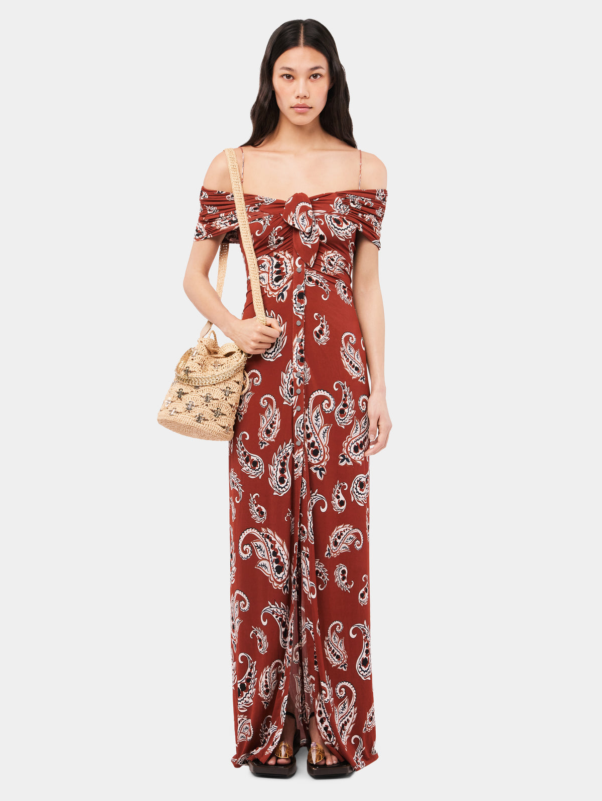 Paisley printed long dress